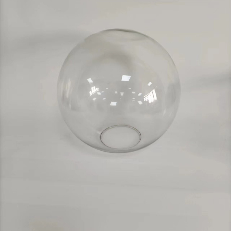 Prozirni stakleni abažur s LED-dimljivom žaruljom, promjer 300 mm, kružni otvor, retro stil