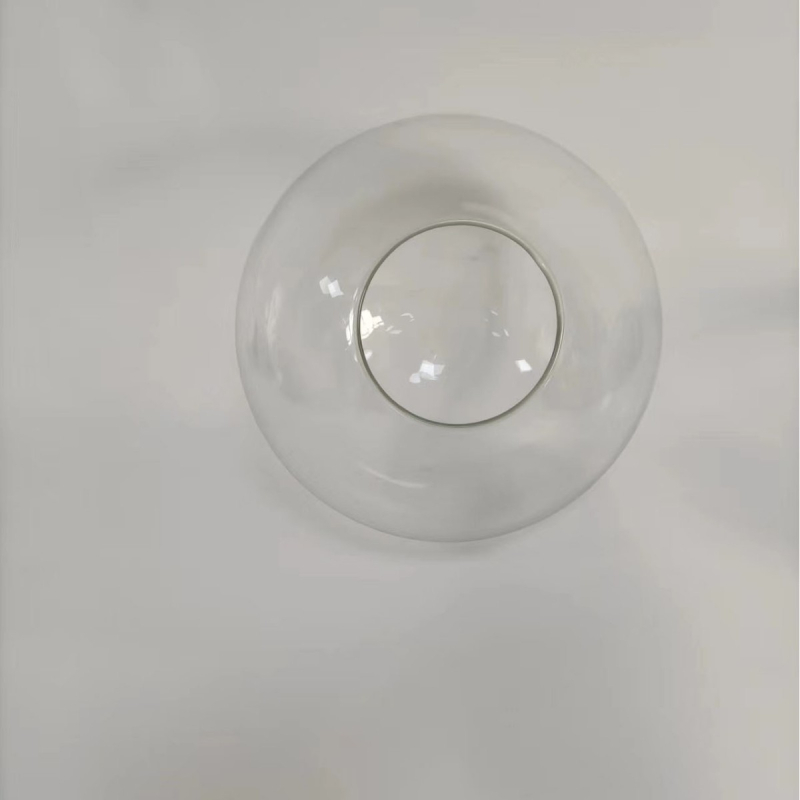 Prozirni stakleni abažur s LED-dimljivom žaruljom, promjer 300 mm, kružni otvor, retro stil