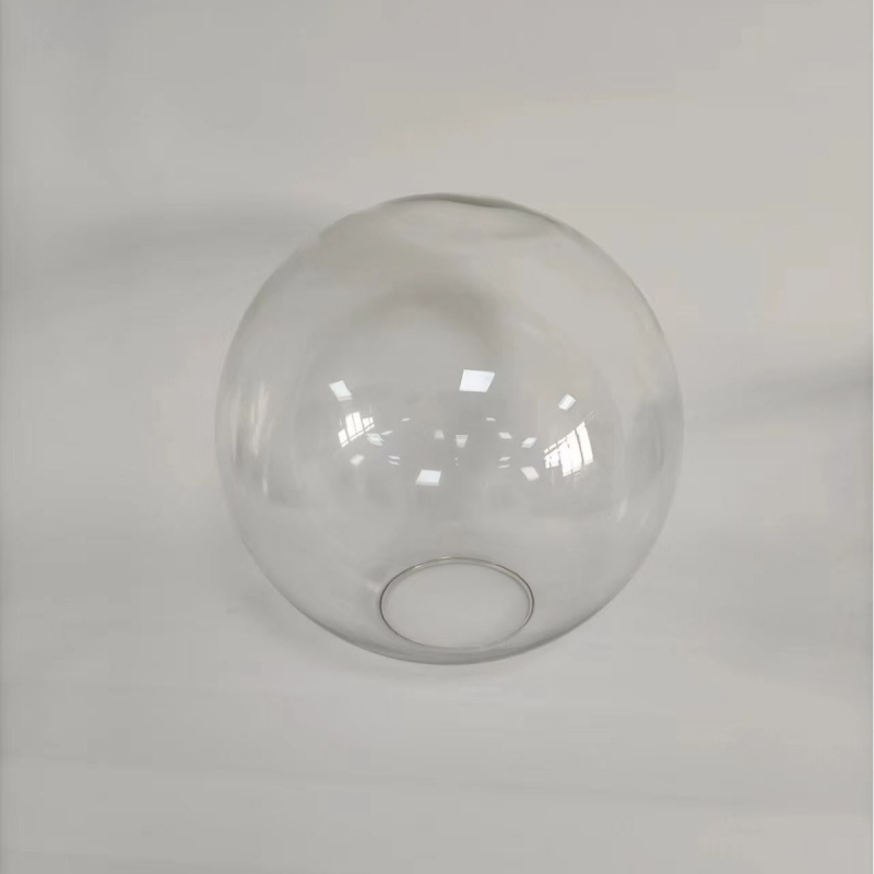 Prozirni stakleni abažur s LED-dimljivom žaruljom, promjer 300 mm, kružni otvor, retro stil
