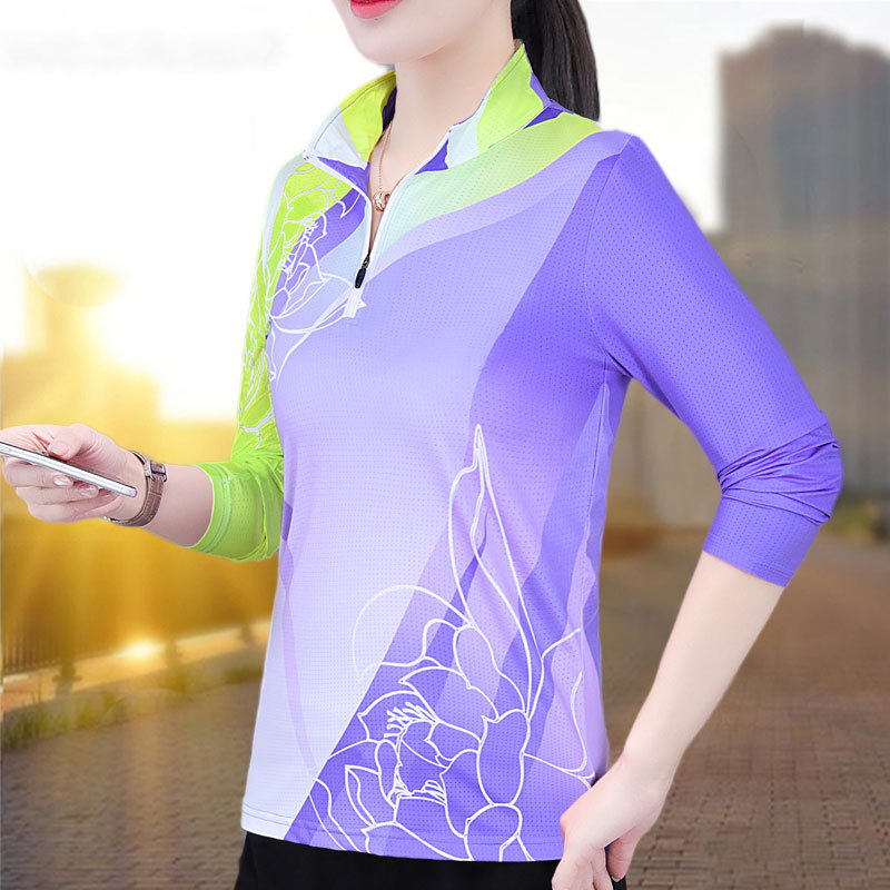 Ženska timska sportska odjeća, 2025 novi model, dugi rukav s polu-zipom, sportski top, casual bazni T-shirt, veleprodaja