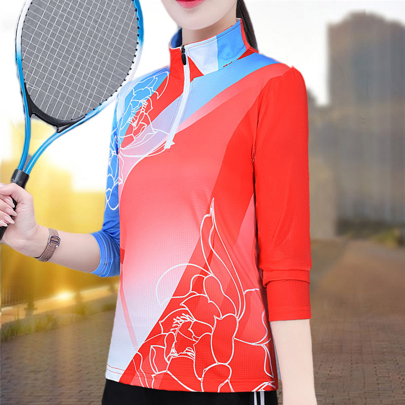 Ženska timska sportska odjeća, 2025 novi model, dugi rukav s polu-zipom, sportski top, casual bazni T-shirt, veleprodaja