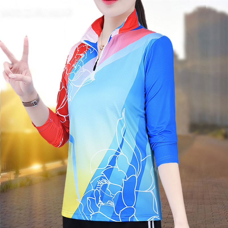 Ženska timska sportska odjeća, 2025 novi model, dugi rukav s polu-zipom, sportski top, casual bazni T-shirt, veleprodaja