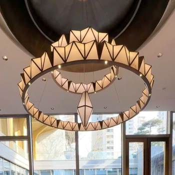 Mramorni viseći lustra s više glava za restorane i hotele — moderni minimalistički dizajn s LED rasvjetom