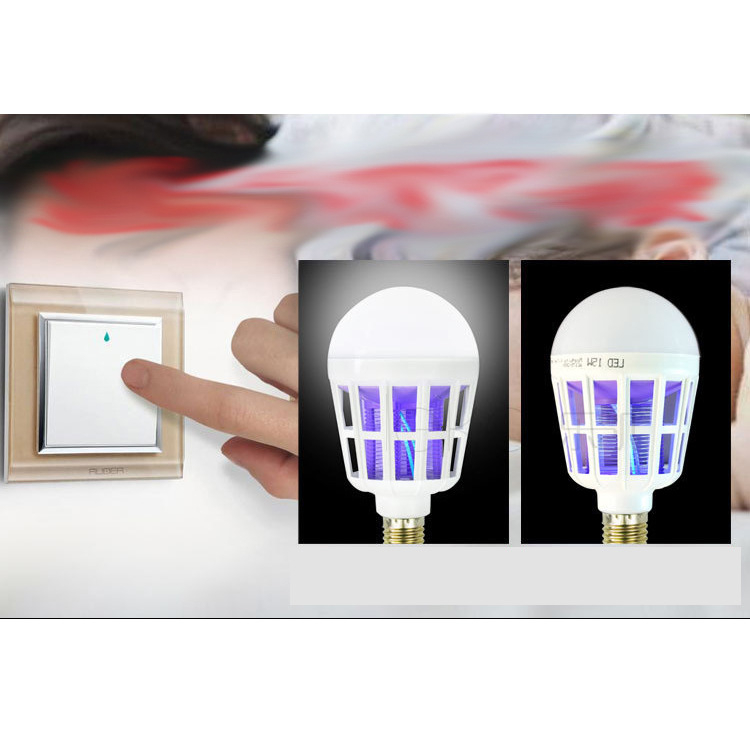 LED lampa za komarce – dvostruka upotreba: rasvjeta i električni šok, E27, IP44, 5730 LED