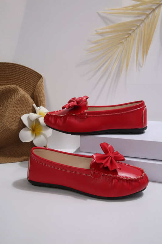Дамски лоуфъри с панделка, плоски обувки за пролет и есен, slip-on, PU кожа, колежански стил