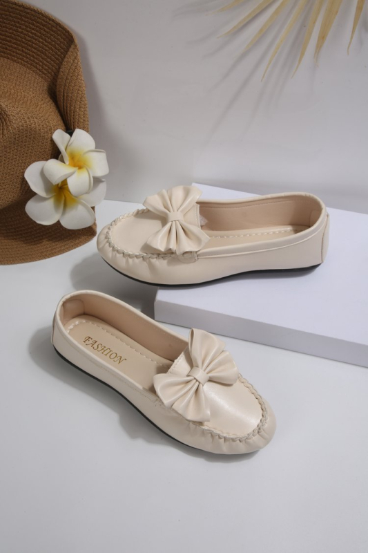 Дамски лоуфъри с панделка, плоски обувки за пролет и есен, slip-on, PU кожа, колежански стил