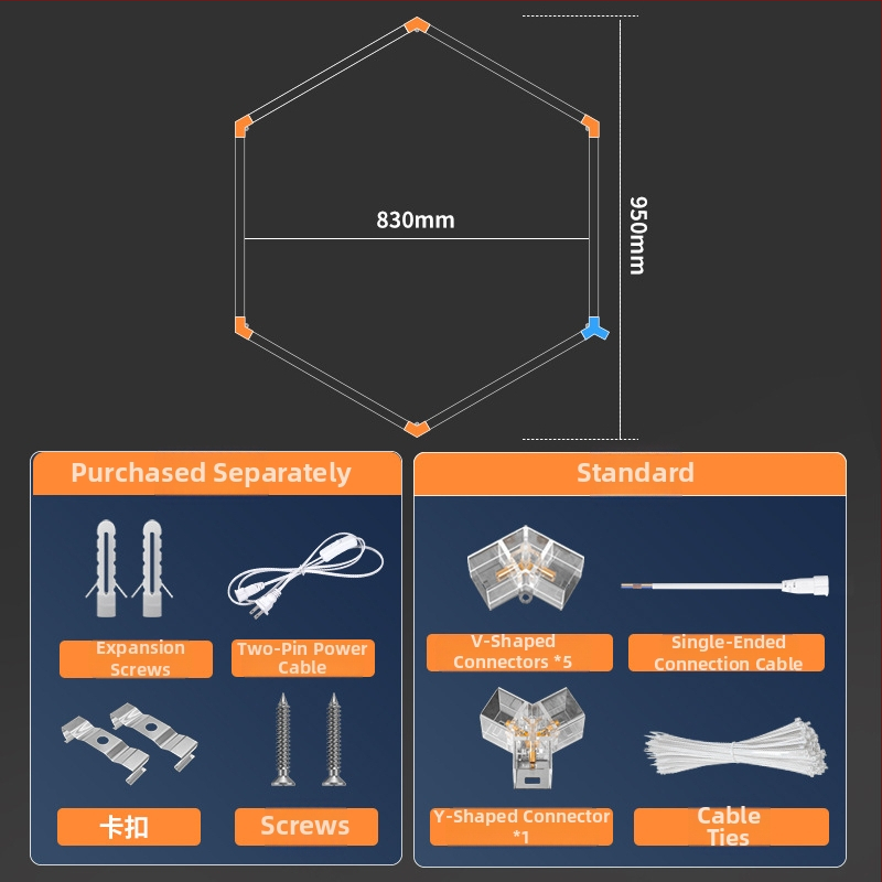 LED pás s dizajnom včelích buniek, ultra jasný a energeticky úsporný, 42W, 440mm, osvetlenie garáže a dielne
