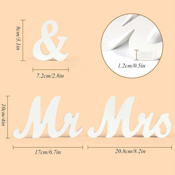 Ξύλινο διακοσμητικό Mr & Mrs για πάρτι και γάμο – διακόσμηση εγγραφής με αγγλικά γράμματα, αντικείμενο φωτογράφισης