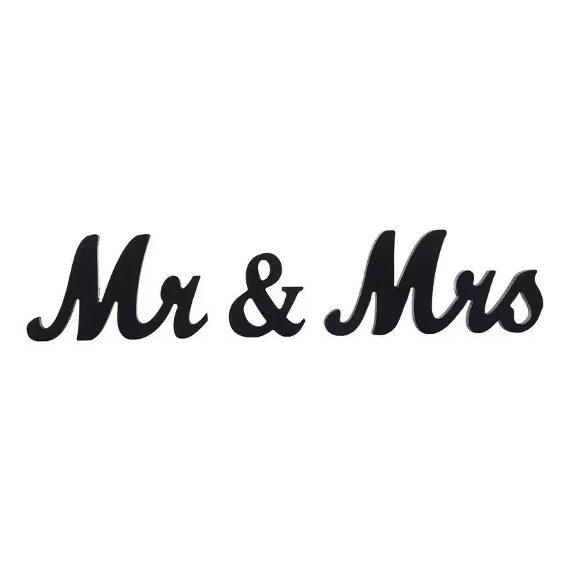 Ξύλινο διακοσμητικό Mr & Mrs για πάρτι και γάμο – διακόσμηση εγγραφής με αγγλικά γράμματα, αντικείμενο φωτογράφισης