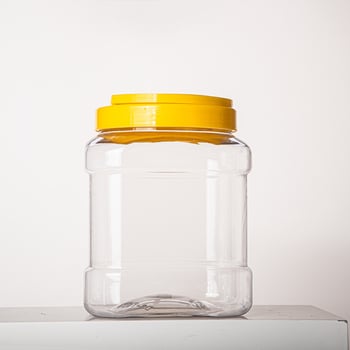1500ml пластмасов квадратен буркан, хранително PET, широк отвор, бонбони, лакомства и близалки