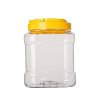1500ml пластмасов квадратен буркан, хранително PET, широк отвор, бонбони, лакомства и близалки