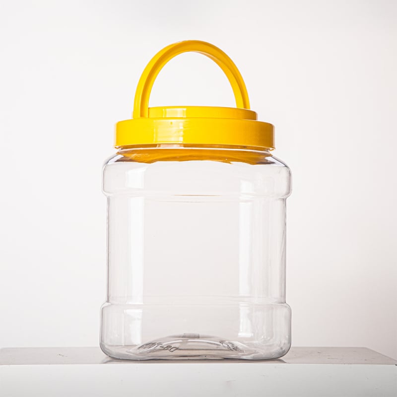 1500ml пластмасов квадратен буркан, хранително PET, широк отвор, бонбони, лакомства и близалки