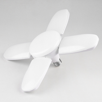 Lampa LED UFO pentru garaj, 60W, 18000 lm, fascicul 180°, IP65, E27, becuri pliabile 4+1