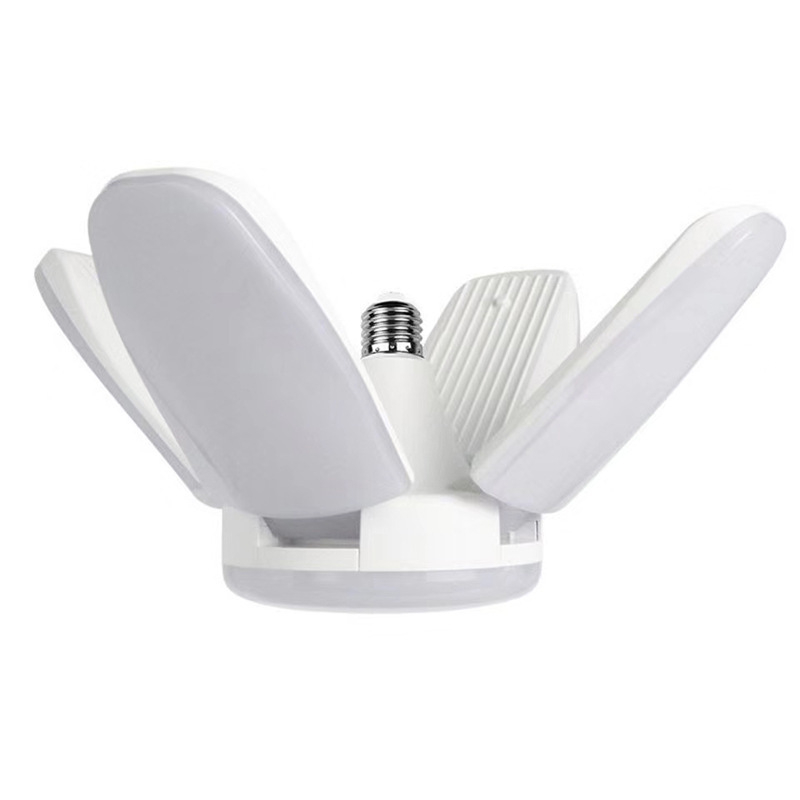 Lampa LED UFO pentru garaj, 60W, 18000 lm, fascicul 180°, IP65, E27, becuri pliabile 4+1