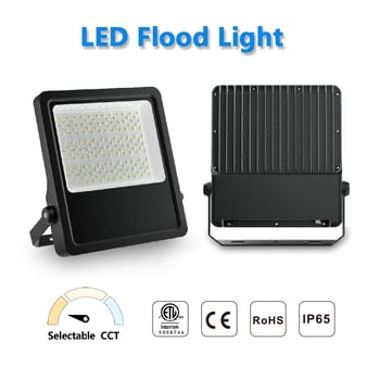 Vanjski LED floodlight 100W, IP65, ETL certifikat, dimmabilan, za gradilišta, dvorišta i tvornice, 100–277V, 2700K–6500K