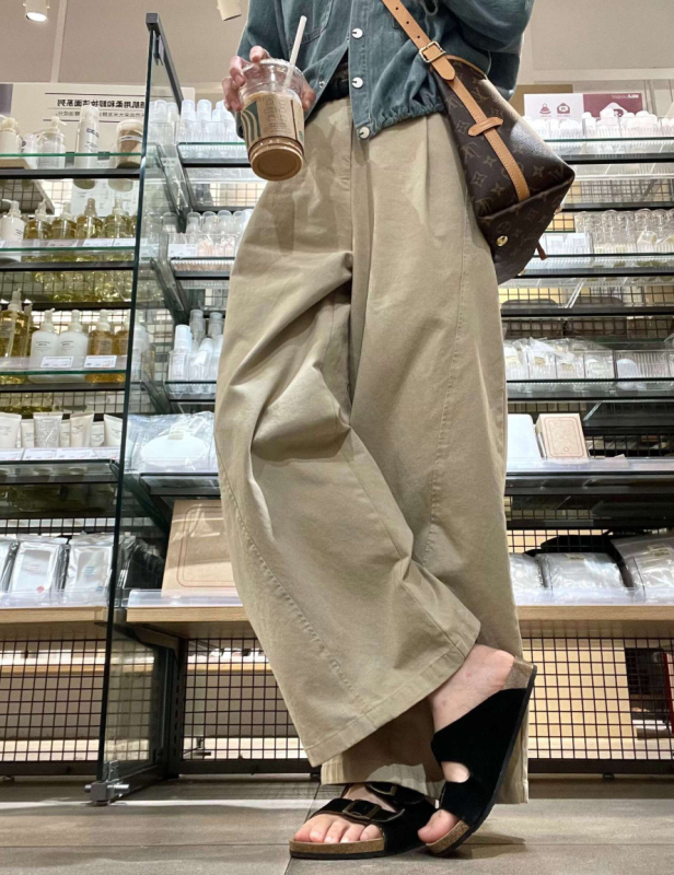 Ženske široke hlače s drapiranim krojem, visokim strukom, casual stil, duge