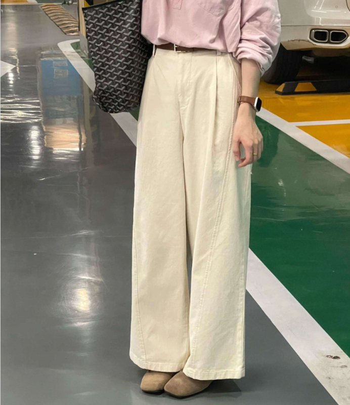 Ženske široke hlače s drapiranim krojem, visokim strukom, casual stil, duge