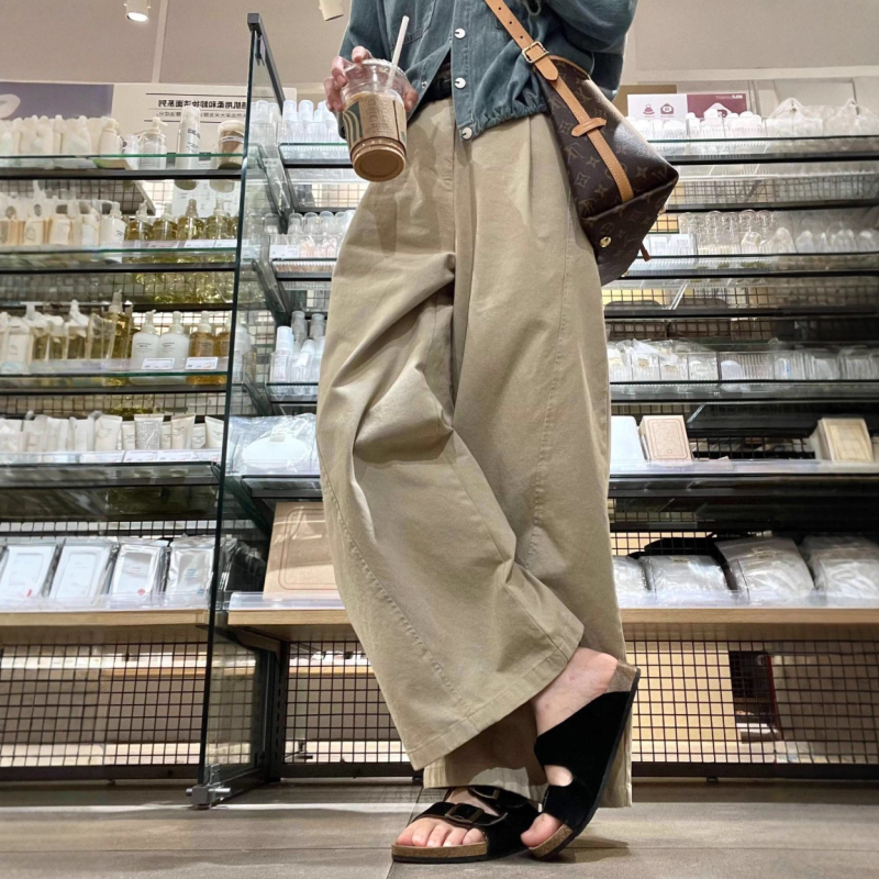 Ženske široke hlače s drapiranim krojem, visokim strukom, casual stil, duge