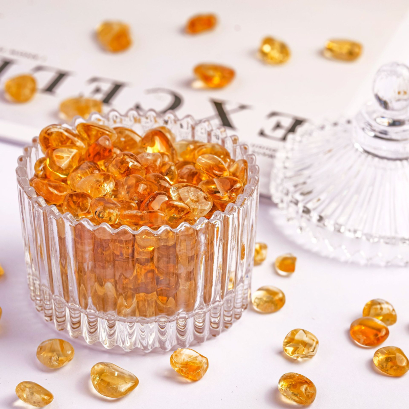 Premium prirodni citrinski šljunak, demagnetizirani kamen, ukras za akvarij od citrina, polugotovi kristalni čestice