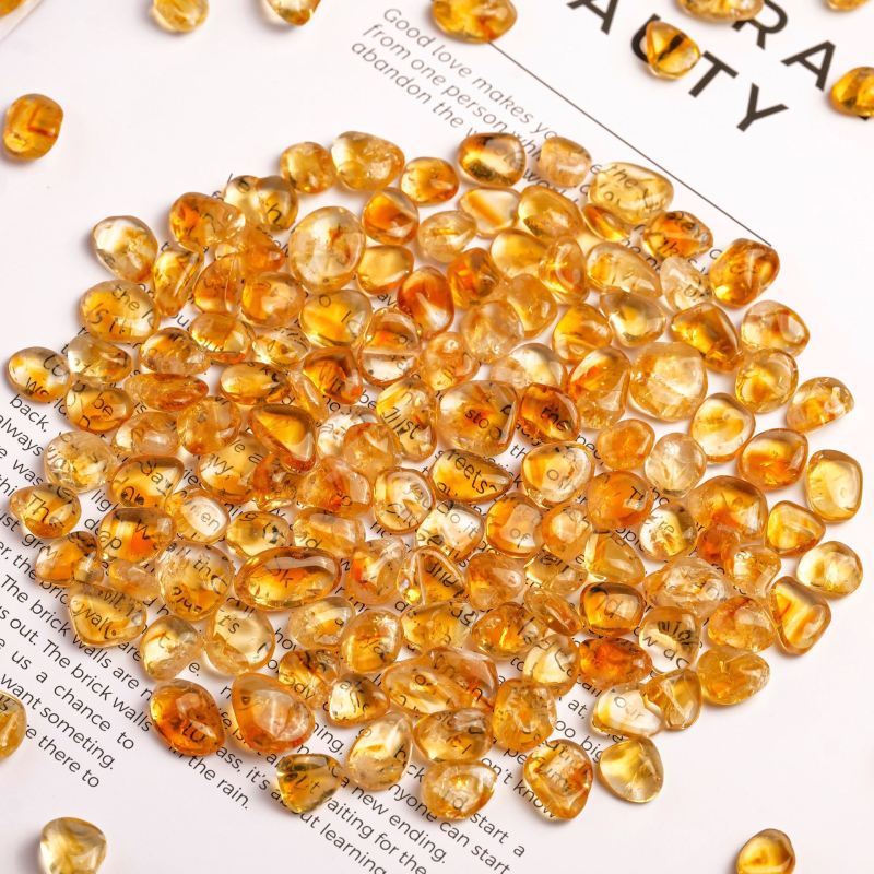 Premium prirodni citrinski šljunak, demagnetizirani kamen, ukras za akvarij od citrina, polugotovi kristalni čestice
