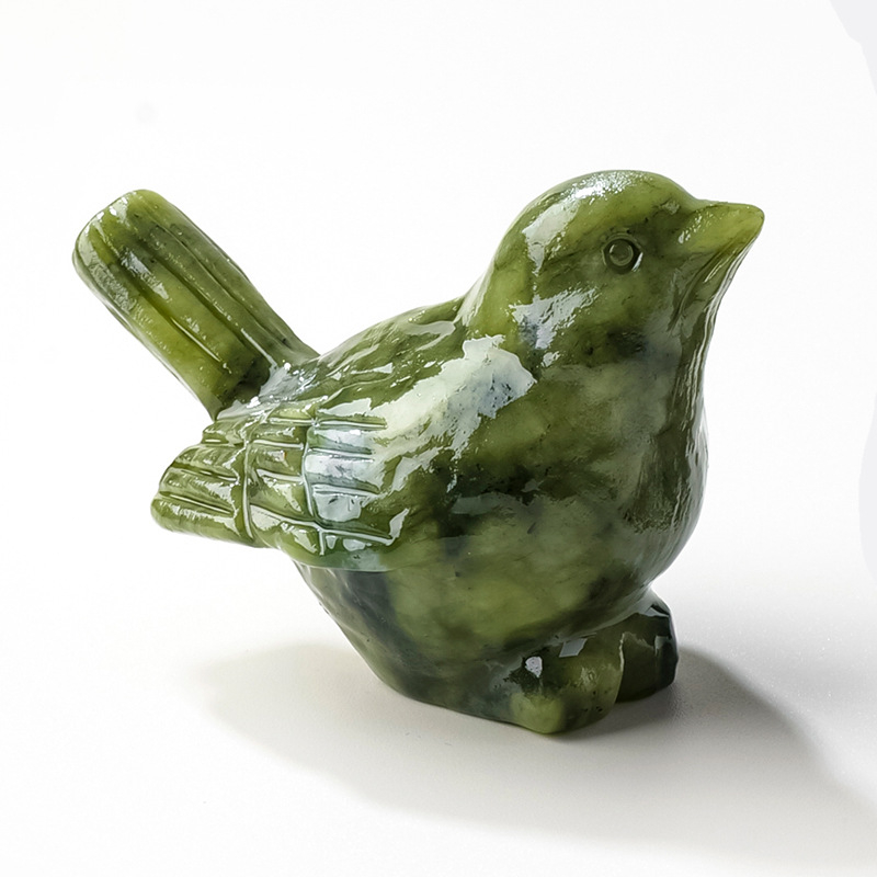 Prirodna jade dragon glava statua i rezbareni komadi kristalnog sirovog kamena: zmaj, ptica, slon – ukrasni predmeti