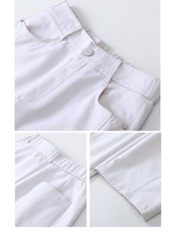 Ženske hlače s visokim strukom i drapiranim krojem, Yamamoto stil, široke, 3/4 dužine, za niže žene