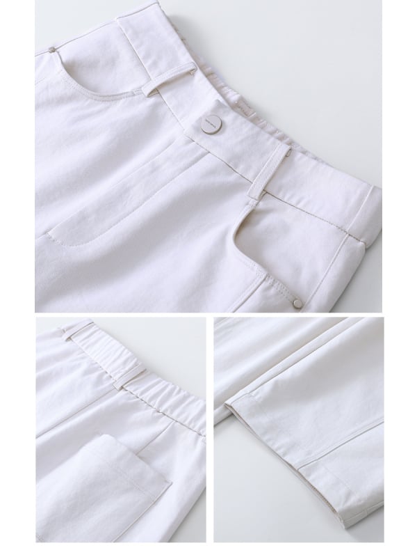 Ženske hlače s visokim strukom i drapiranim krojem, Yamamoto stil, široke, 3/4 dužine, za niže žene
