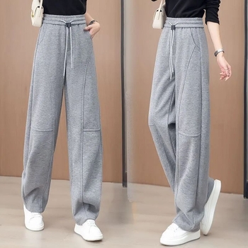 Žute hlače banana za žene, visoki pojas, široke, ravne, casual stil, 2025 proljeće-jesen