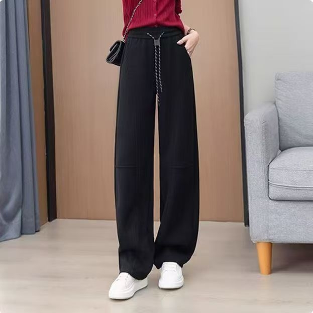 Žute hlače banana za žene, visoki pojas, široke, ravne, casual stil, 2025 proljeće-jesen