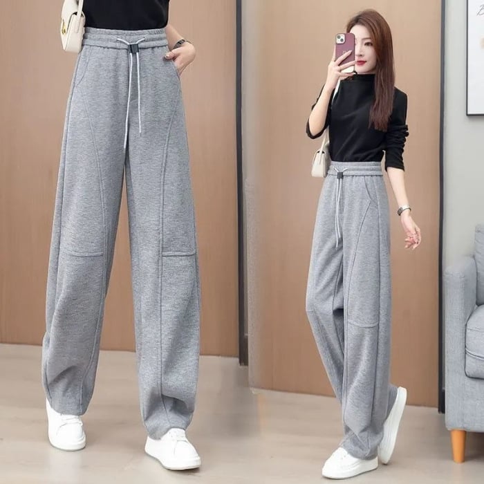 Žute hlače banana za žene, visoki pojas, široke, ravne, casual stil, 2025 proljeće-jesen