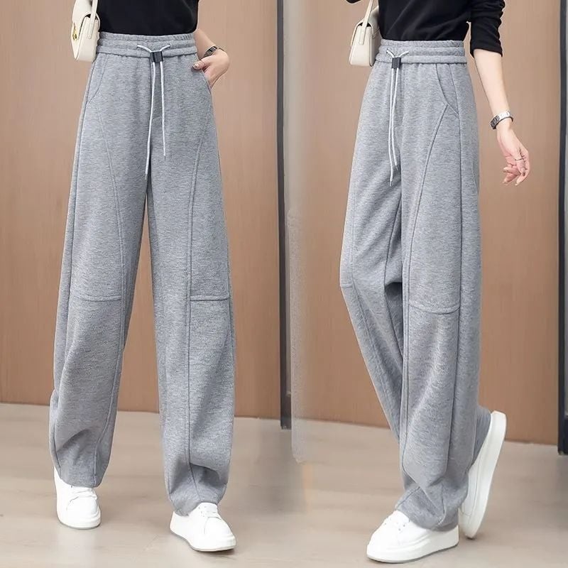 Žute hlače banana za žene, visoki pojas, široke, ravne, casual stil, 2025 proljeće-jesen