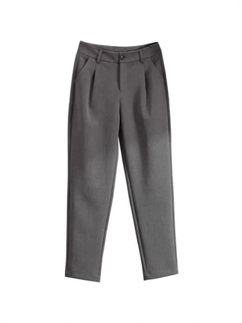Pantaloni de costum pentru femei - Primăvara 2026, croi drapat, picior în formă de morcov, croială slim, potriviți pentru siluete mici