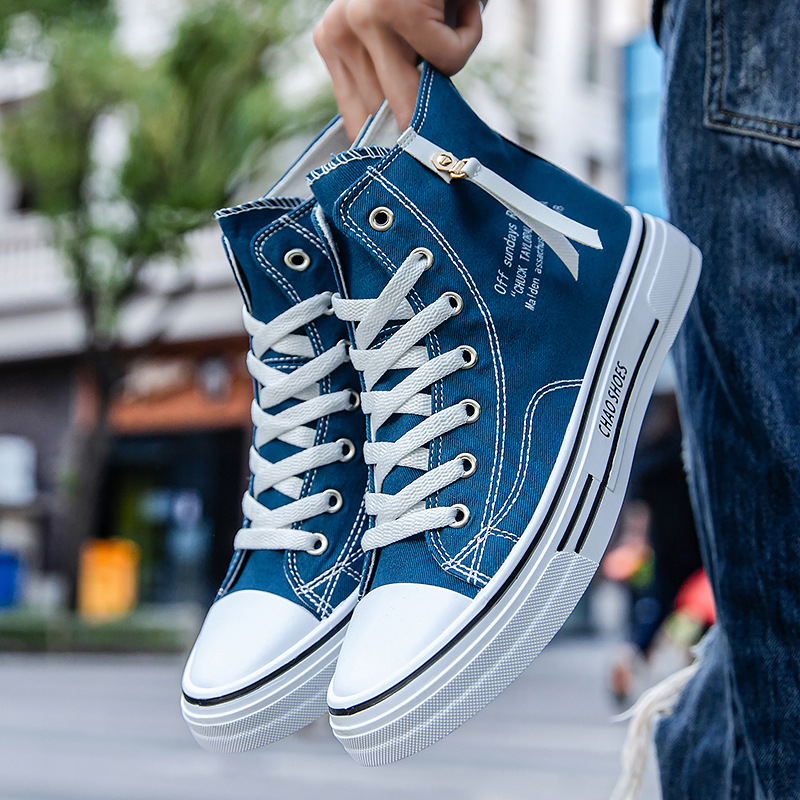 Gigila Férfi Magas Szárú Vászoncipő, Hongkong-stílus, Légáteresztő, Napi Sneakers