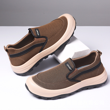 Férfi vászon slip-on mindennapi cipő, lélegző, könnyű, kényelmes.