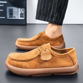 Birkenstock мъжки ежедневни обувки – велурена горна част, кръгъл нос, дебел под, средна височина, кожена стелка, пролет 2026