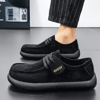 Birkenstock мъжки ежедневни обувки – велурена горна част, кръгъл нос, дебел под, средна височина, кожена стелка, пролет 2026