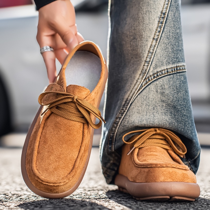 Birkenstock мъжки ежедневни обувки – велурена горна част, кръгъл нос, дебел под, средна височина, кожена стелка, пролет 2026