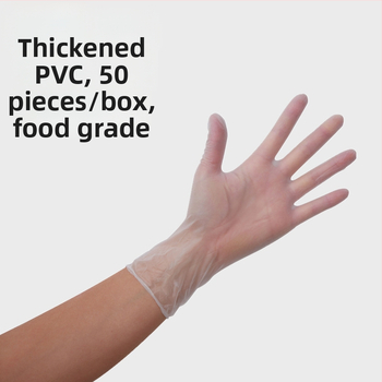 Jednorazové PVC rukavice, priehľadný vzor, do kuchyne, pečenia a domácnosti, olejovzdorné a vodotesné
