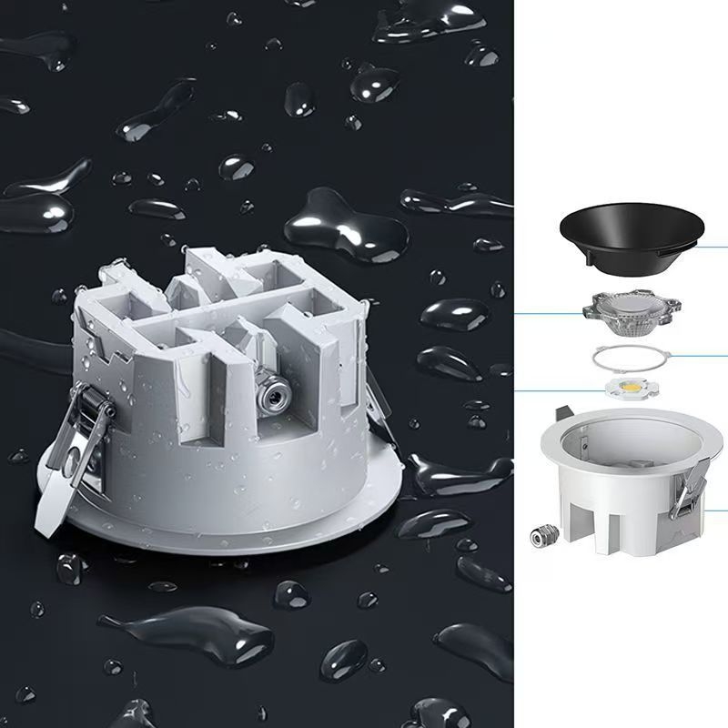 LED duboka kupola s anti-zasljepljavajućim IP65 vodonepropusni ugradbeni spot za kuhinju i kupaonicu, anti-fog, Ø75–95 mm otvor