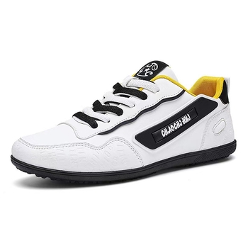 Férfi PU bőr felsőrészű sneaker, tavasz 2026 — sokoldalú casual sportcipő alacsony profilú talppal