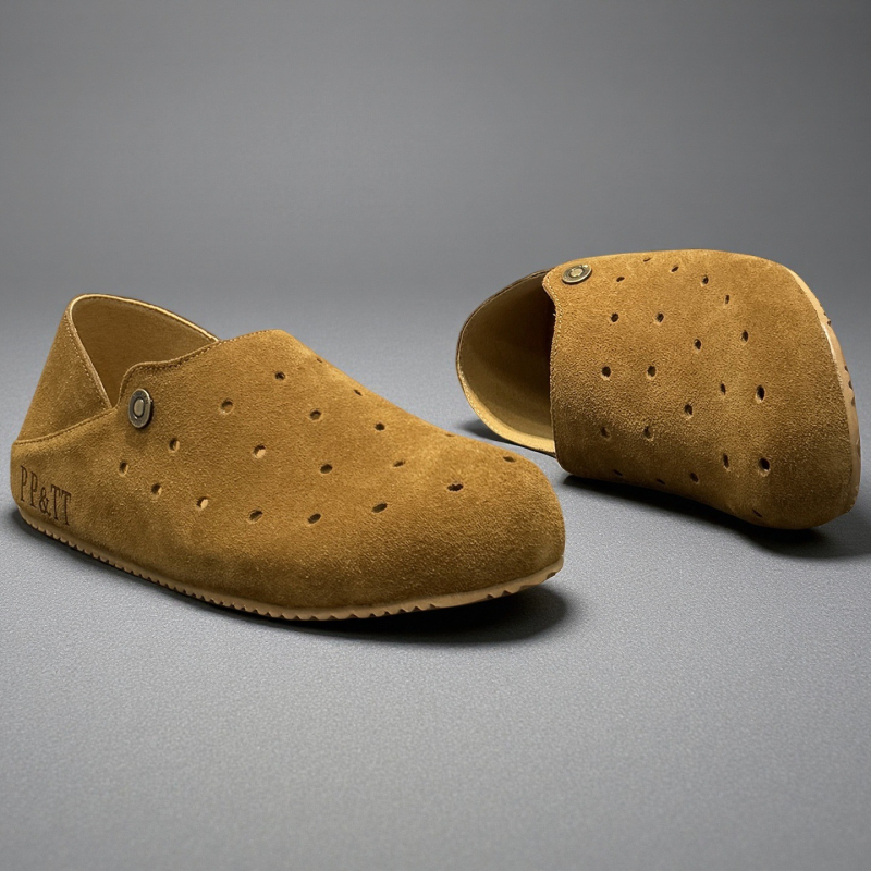 Мъжки лоуфъри Birkenstock стил, луксозен дизайнерски модел за лято 2025, дупчени и дишащи обувки