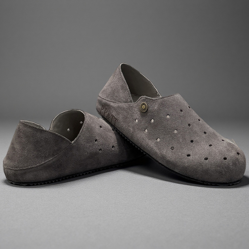 Мъжки лоуфъри Birkenstock стил, луксозен дизайнерски модел за лято 2025, дупчени и дишащи обувки