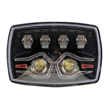 LED фар за мотоциклет и автомобил с интегриран светодиоден модул, 13W нисък/16W висок, ангелско око бял, алуминиев корпус, черен