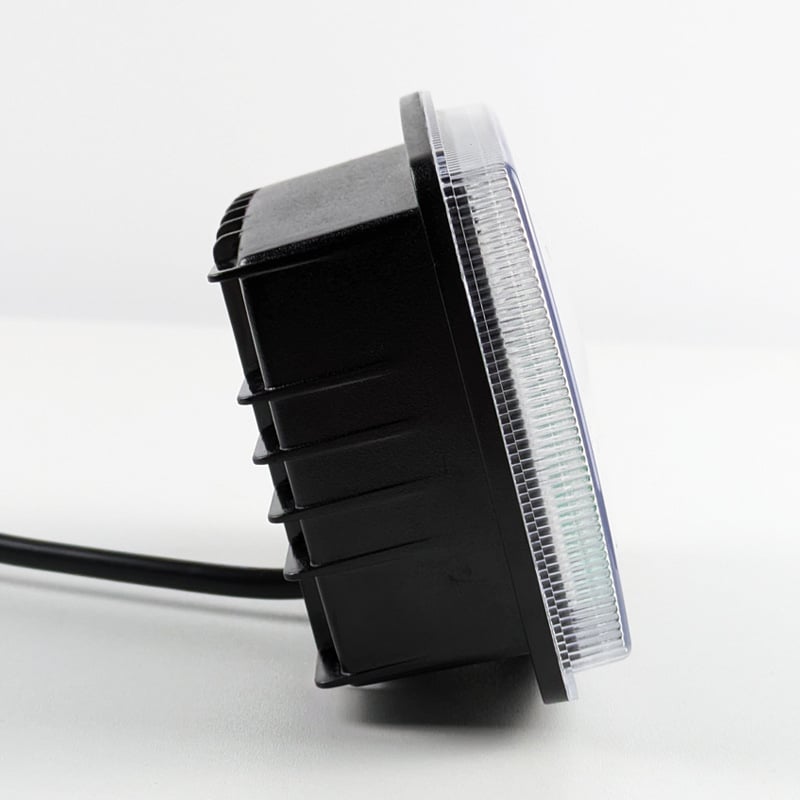 LED фар за мотоциклет и автомобил с интегриран светодиоден модул, 13W нисък/16W висок, ангелско око бял, алуминиев корпус, черен