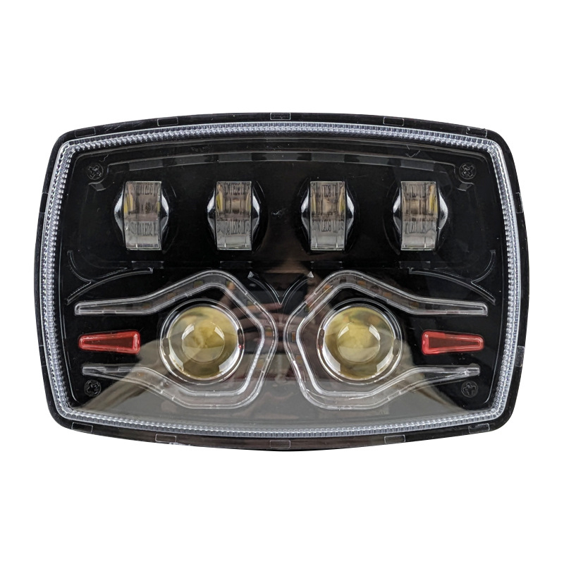 LED фар за мотоциклет и автомобил с интегриран светодиоден модул, 13W нисък/16W висок, ангелско око бял, алуминиев корпус, черен