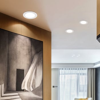 LED ugrađeni downlight s anti-glare i anti-fog, promjer 7,5 cm, 7W, 6000K hladno bijela, okruglo stropno svjetlo za dnevni boravak, hotel i trgovački centar