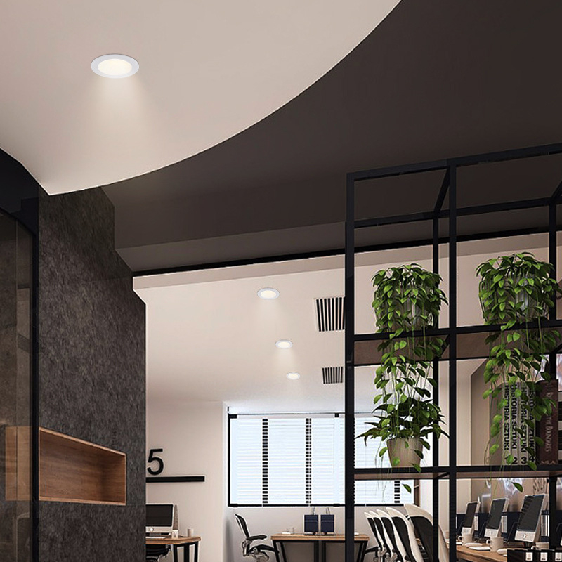 LED ugrađeni downlight s anti-glare i anti-fog, promjer 7,5 cm, 7W, 6000K hladno bijela, okruglo stropno svjetlo za dnevni boravak, hotel i trgovački centar