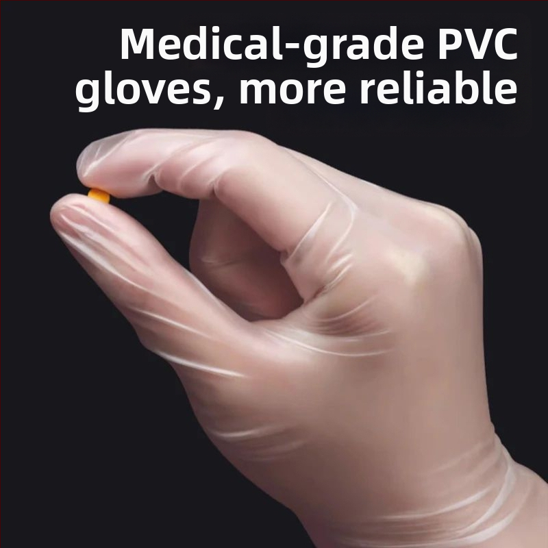 Hrubé jednorazové PVC rukavice, dlhé, potravinárskej kvality, vodotesné a olejovzdorné, na domáce použitie, s vysokou elasticitou, odolné