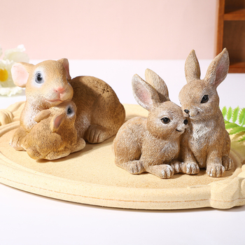 Slatka figura zeca od smole za kućnu dekoraciju, uskrsna dekoracija
