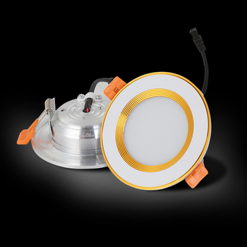Ugradni LED downlight za dnevni boravak, 5W, difuzor u obliku šešira od slame, trobojno promjenjivo svjetlo, otvor za strop Ø90 cm